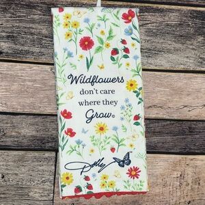 Dolly Parton Wildflower Quote Kitchen Towel - NEW